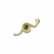 Broches serpent Dor&eacute;-vert