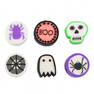 Perles en polymère Halloween Multicolore Orange-noir-blanc