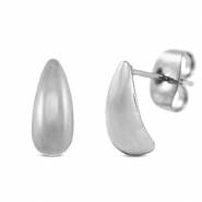 Boucles d'oreilles puces en acier Inox Argent&eacute;