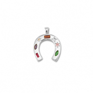 M&eacute;tal TQ laiton breloques fer &agrave; cheval Argent&eacute;