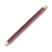 Pr&eacute;sentoir bijoux coussin velours pour bagues Violet mauve-dor&eacute;