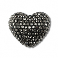 Perles boh&egrave;me coeur Anthracite