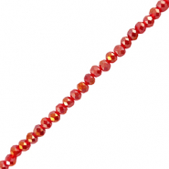 Perles à facettes 4x3mm disque Heishi Rouge