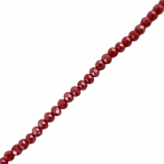 Perles à facettes 3x4mm disque Heishi Rouge foncé