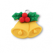 Pendentifs en résine cloches de Noël Orange-vert-rouge