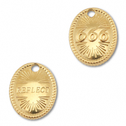 BY31&reg; Breloque en acier Inox num&eacute;ros des anges 666 / reflect Dor&eacute;