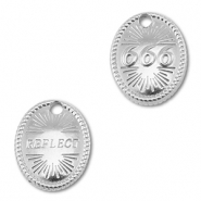 BY31® Breloque en acier Inox numéros des anges 666 / reflect Argenté