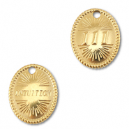 BY31® Breloque en acier Inox numéros des anges 111 / intuition Doré