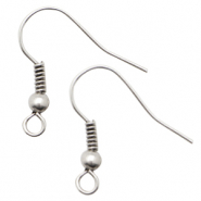 Boucles d'oreilles crochets en m&eacute;tal DQ Argent&eacute; antique (sans nickel)