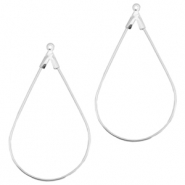 Supports boucles d'oreilles goutte en m&eacute;tal DQ Argent&eacute; (sans nickel)