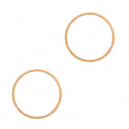 Breloques en métal DQ connecteur cercle 14mm Doré rosé (sans nickel)