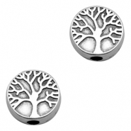 Perles en m&eacute;tal DQ disque arbre Argent&eacute; antique (sans nickel)