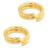 Appr&ecirc;ts en m&eacute;tal DQ anneau double 7mm Dor&eacute; (sans nickel)