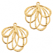 Breloques en métal DQ fleur Doré (sans nickel)