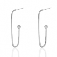 Appr&ecirc;ts en m&eacute;tal DQ boucles d'oreilles Argent&eacute; antique (sans nickel)