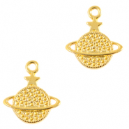 Breloques en métal DQ Saturne Doré (sans nickel)