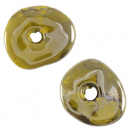 Perles en c&eacute;ramique DQ grecque donut Vert olive