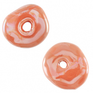 Perles en c&eacute;ramique DQ grecque donut Orange blush