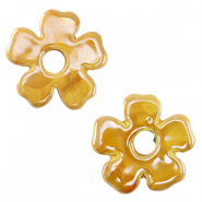Perles en c&eacute;ramique DQ grecque fleur Jaune chaud