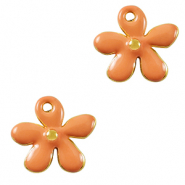 Breloques en métal DQ fleur Doré-orange (sans nickel)