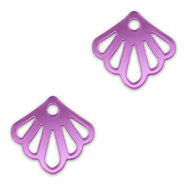 Pendentifs accroche-regard coquille Violet lilas m&eacute;tallique