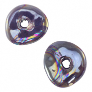 Perles en c&eacute;ramique DQ grecque donut Violet