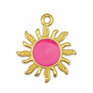 Breloques en m&eacute;tal DQ soleil Perle Rose-Dor&eacute; (sans nickel)