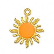 Breloques en m&eacute;tal DQ soleil Orange-Dor&eacute; (sans nickel)