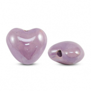 Perles en céramique DQ grecque coeur Violet