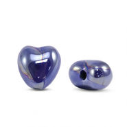 Perles en céramique DQ grecque coeur Blue foncé