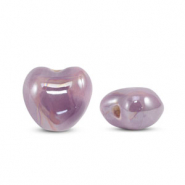 Perles en céramique DQ grecque coeur Violet