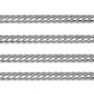 Appr&ecirc;ts en acier Inox cha&icirc;ne maille jaseron gourmette plat Argent&eacute;