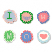 Perles en polymère "I love mom" Multicolore clair