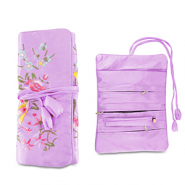 Trousse &agrave; bijoux de voyage avec fleurs Violet lilas