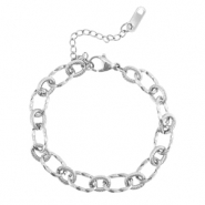 Bracelets en acier Inox chaîne maille torsadé Argenté