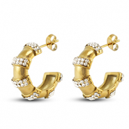 Boucles d'oreilles / puces d’oreilles en acier Inox Doré