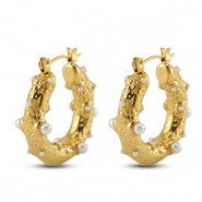 Boucles d'oreilles / puces d’oreilles en acier Inox Doré