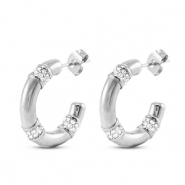 Boucles d'oreilles / puces d&rsquo;oreilles en acier Inox Argent&eacute;