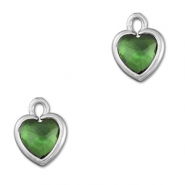 Pendentifs en verre Crystal glass coeur Vert-argenté