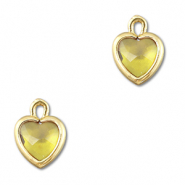 Pendentifs en verre Crystal glass coeur Jaune-doré