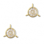 Connecteurs en verre Crystal Glass rond Transparent-doré