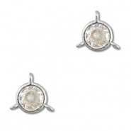 Connecteurs en verre Crystal Glass rond Transparent-argenté