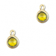 Pendentifs en verre Crystal glass rond Jaune-doré