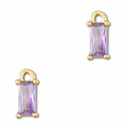 Pendentifs en verre Crystal glass rectangle Lilas clair-doré