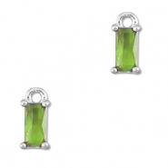 Pendentifs en verre Crystal glass rectangle Vert-argenté