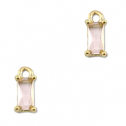 Pendentifs en verre Crystal glass rectangle Rose clair-doré