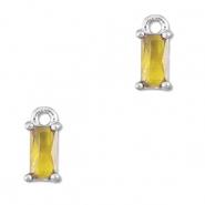Pendentifs en verre Crystal glass rectangle Jaune-argenté