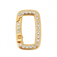 Apprêts colorés anneau porte-clés rectangle Doré