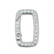 Apprêts colorés anneau porte-clés rectangle Argenté