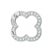 Apprêts colorés anneau porte-clés fleur Argenté